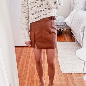 Free People Vegan Leather Mini Skirt